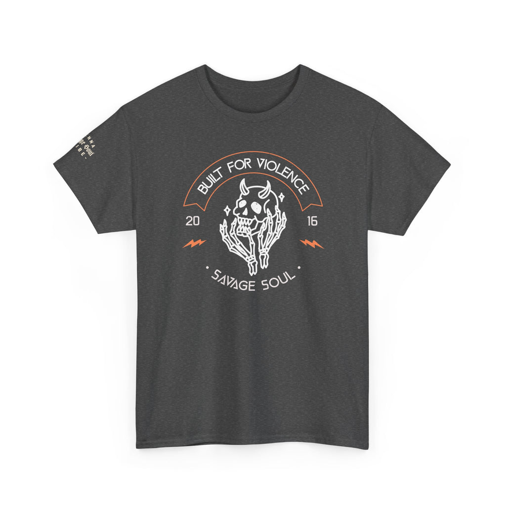 Built For Violence "Savage Soul" Graphic Tee — Skull & Lightning  T‑Shirt
