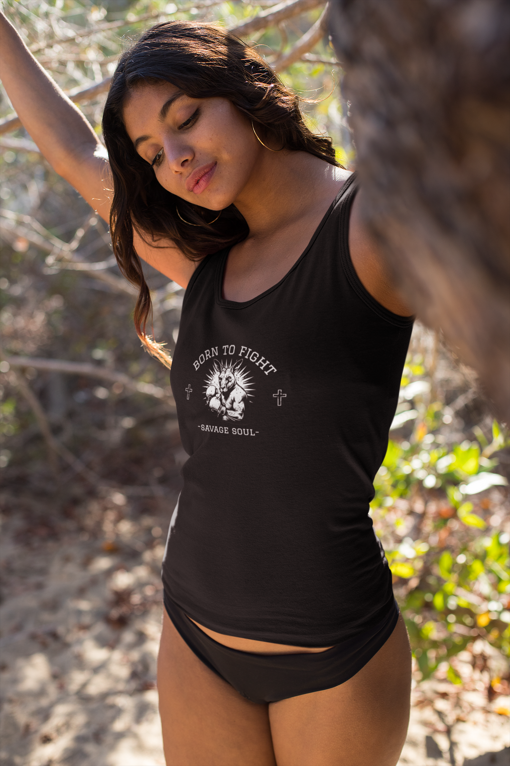 Tank Top — "Born to Fight" Savage Soul Graphic Tank