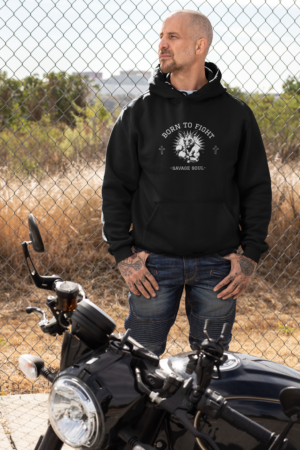 Born to Fight Hoodie – "Savage Soul" Graphic Pullover
