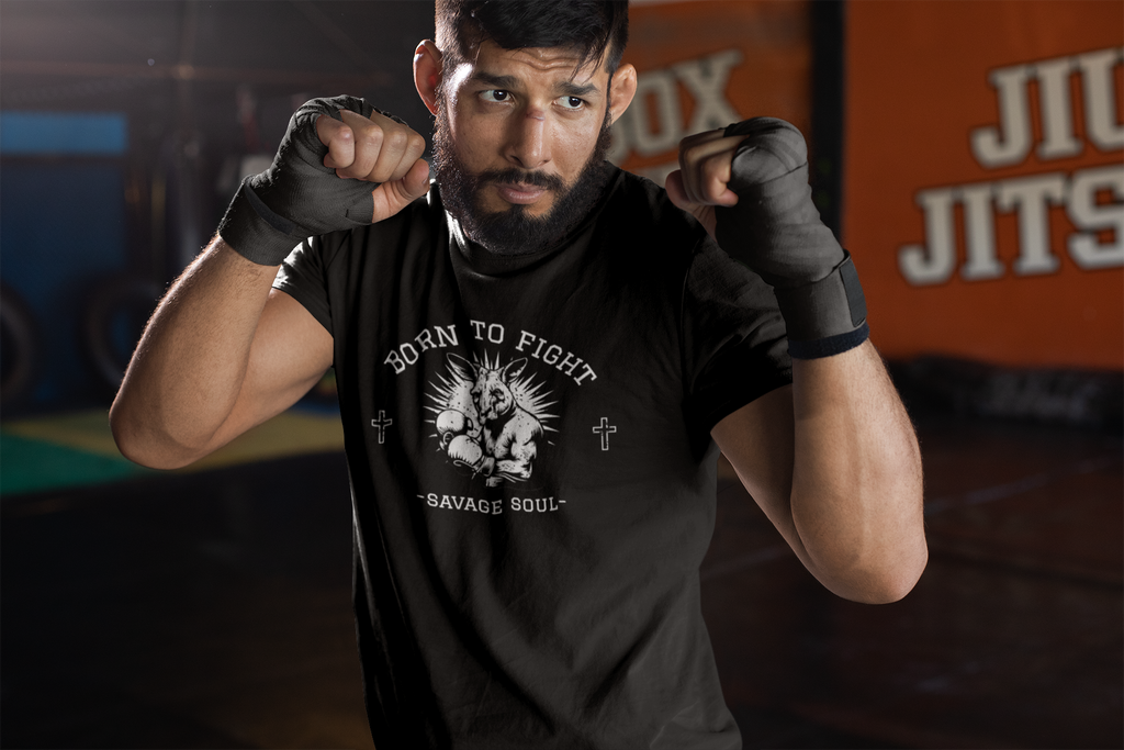 Born to Fight "Savage Soul" Tee - Gothic Fighter Graphic T-Shirt