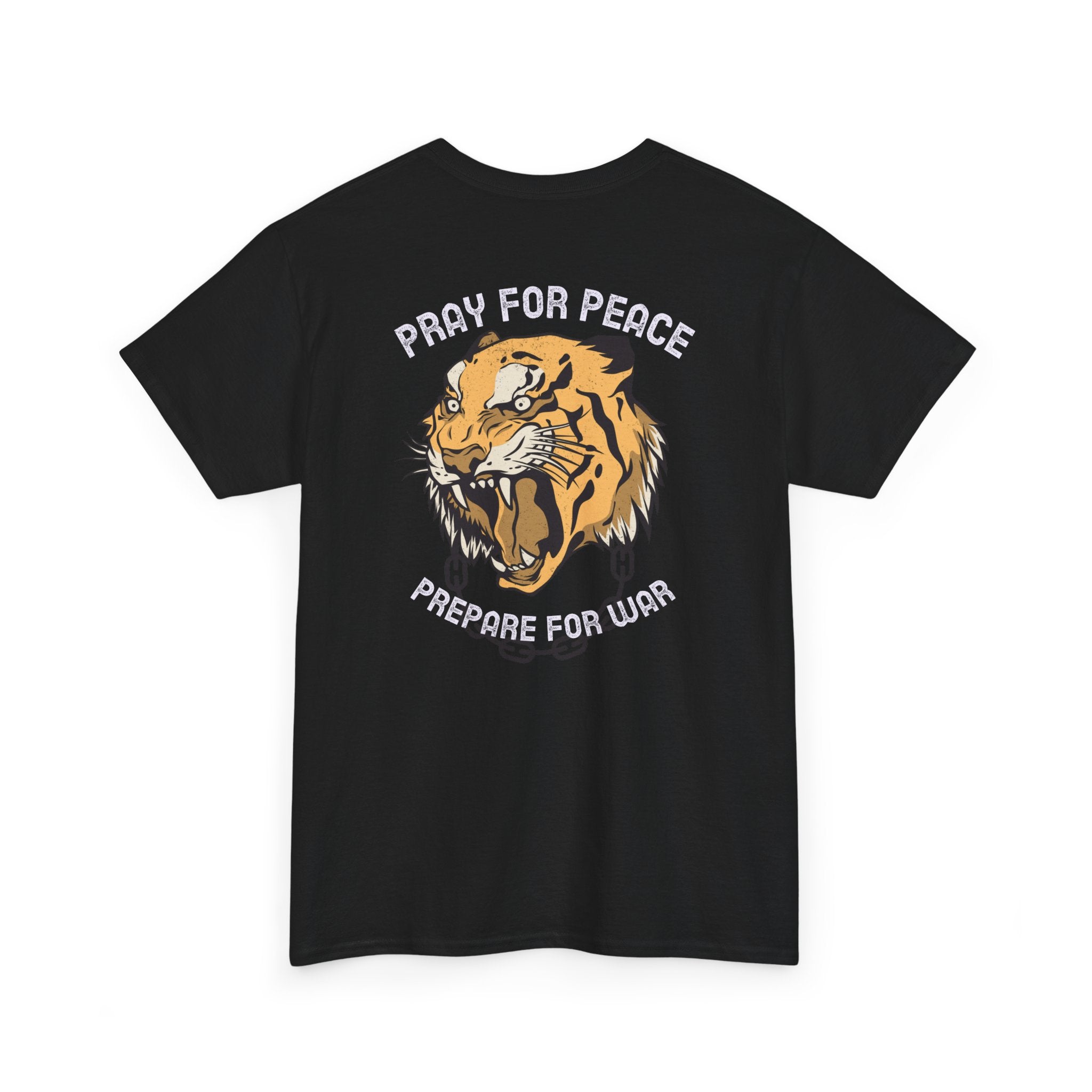 Pray for Peace, Prepare for War Tee — Vintage Tiger Graphic T-Shirt